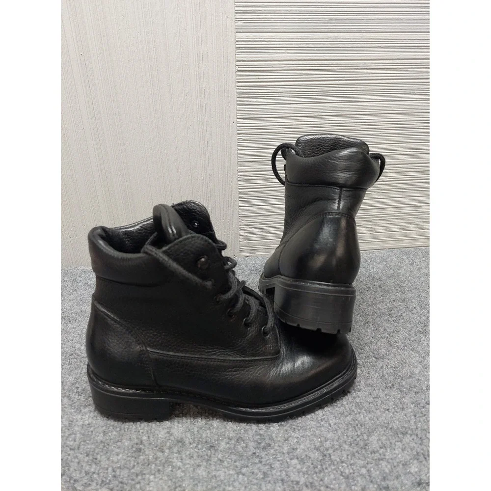 L L Bean Men Boot Shoe 7.5 Black Genuine Leather Lace Up Tactical Military Ankle